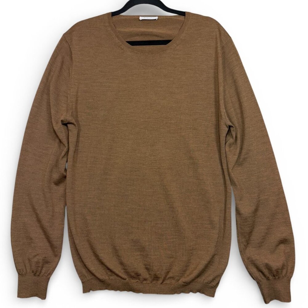 Boglioli Milano 100% Virgin Wool Crewneck Sweater Mens XXL Brown Made in Italy